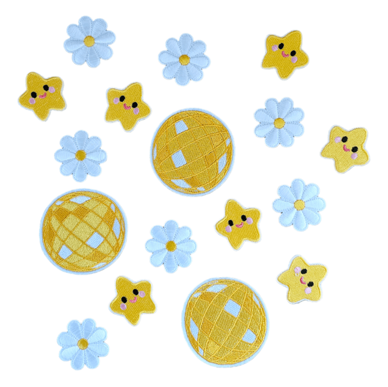 Blomster Patches - Hvit