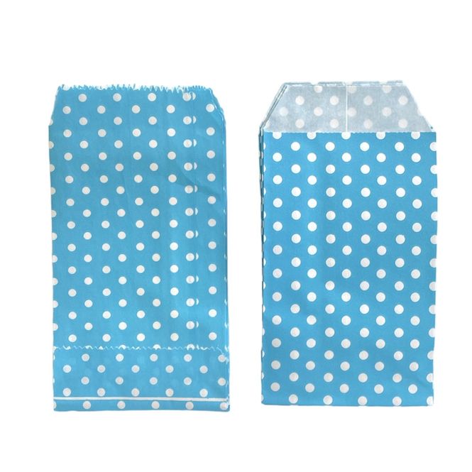 Hovedbilde Papirposer -Lyseblå Polkadot