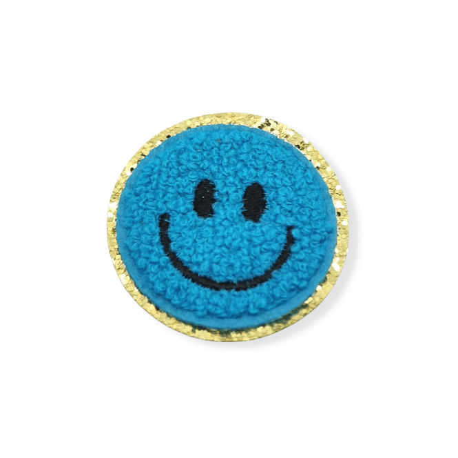 Hovedbilde Chenille Patches -Smiley- Blå