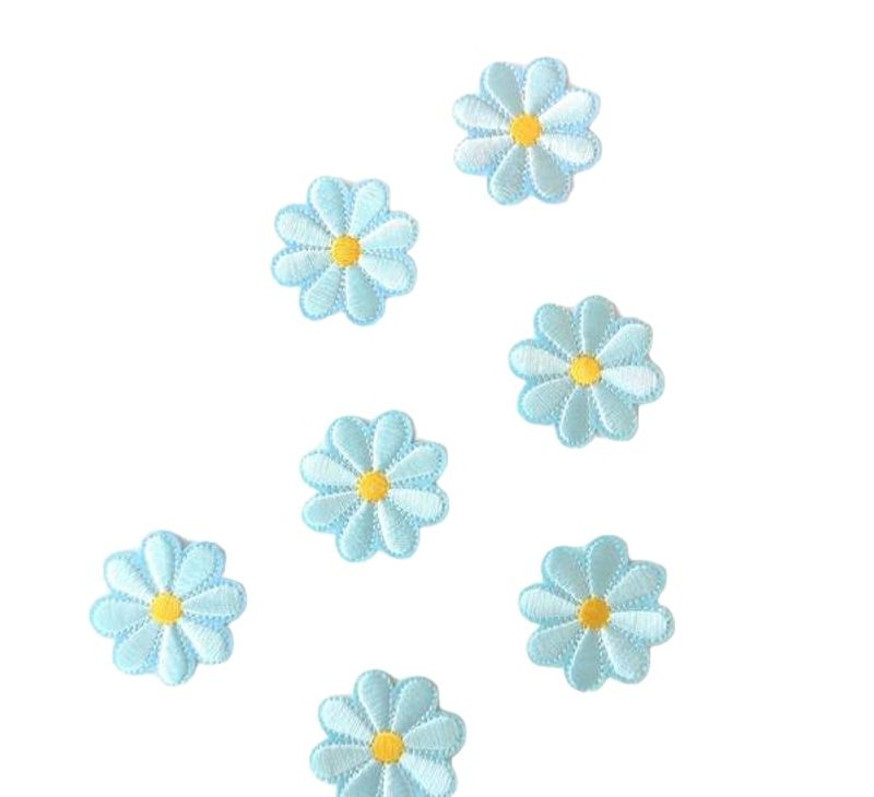Blomster Patches - Lyseblå