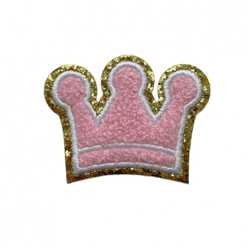 Chenille KRONE med glitter gullkant